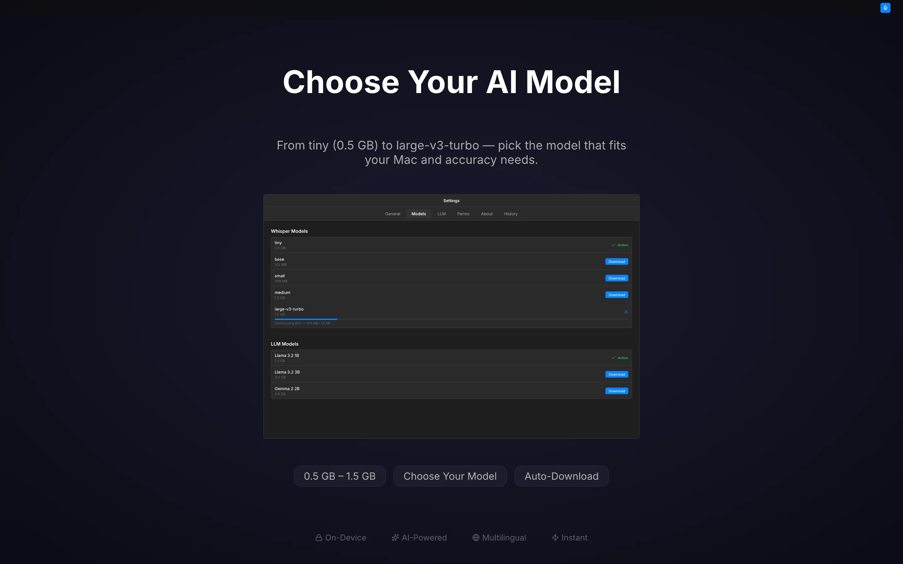Choose Your AI Model