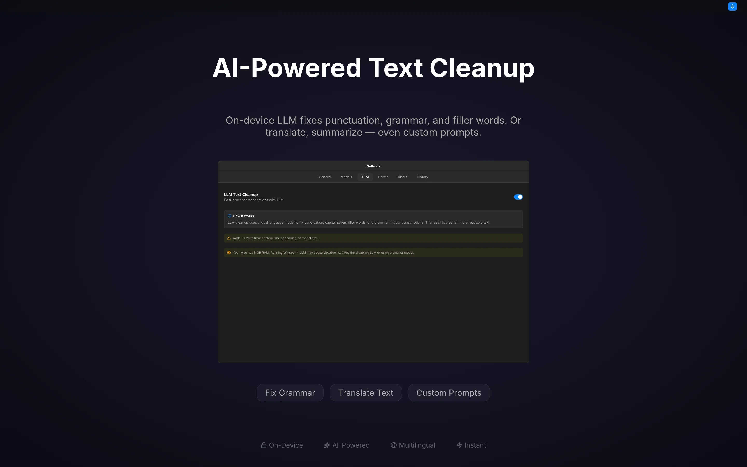 AI-Powered Text Cleanup